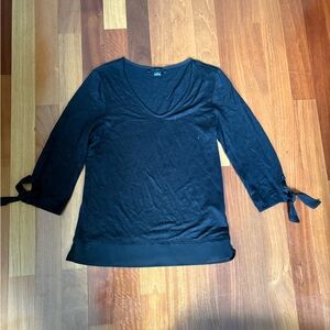 Sanctuary Black Tie-Sleeve Blouse